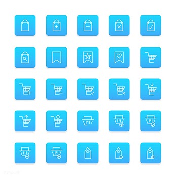 Vector set of online shopping icon | Free stock vector - 249496