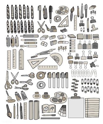Vector set of stationery doodle style | Free stock vector - 43659