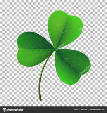 Vector three-leaf shamrock clover icon. Lucky fower-leafed symbol ...