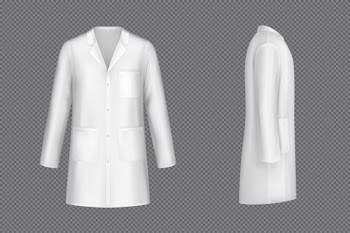 Vector white doctor coat, medical uniform Free Vector