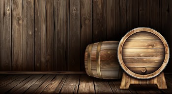 Vector wooden barrel for wine or beer in cellar Free Vector