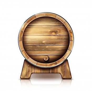 Vector wooden barrel for wine or beer on stand Free Vector