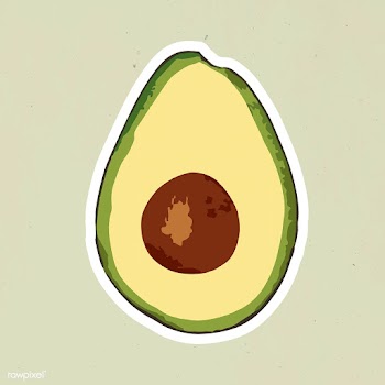 Vectorized avocado sticker overlay with white border design element | Free  vector - 2361228