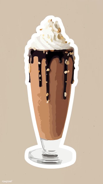 Vectorized Chocolate milkshake sticker with a white border | Free  vector - 2361290
