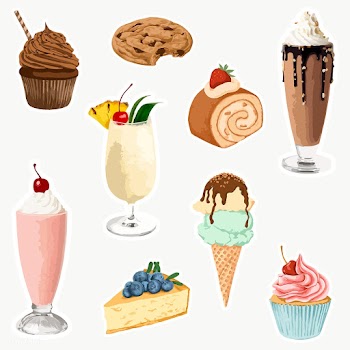 Vectorized dessert sticker overlay set design elements  | Free  transparent png - 2368141