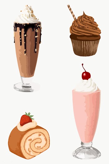 Vectorized dessert sticker overlay set design elements  | Free  transparent png - 2368189