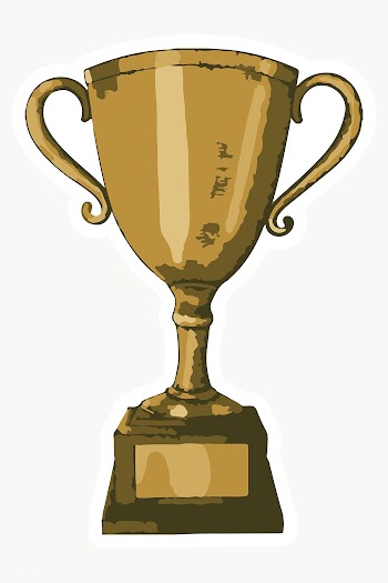Vectorized gold trophy sticker with a white border | Free  transparent png - 2354453