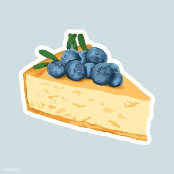 Vectorized hand drawn blueberry cheesecake sticker with a white border | Free  vector - 2361281