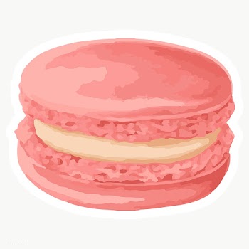 Vectorized hand drawn pink macaron sticker with a white border | Free  transparent png - 2361595