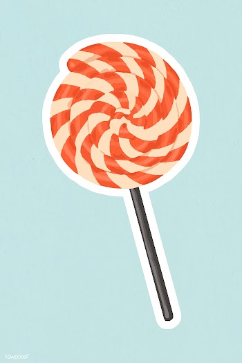 Vectorized hand drawn sweet lollipop sticker with a white border | Free  vector - 2361322