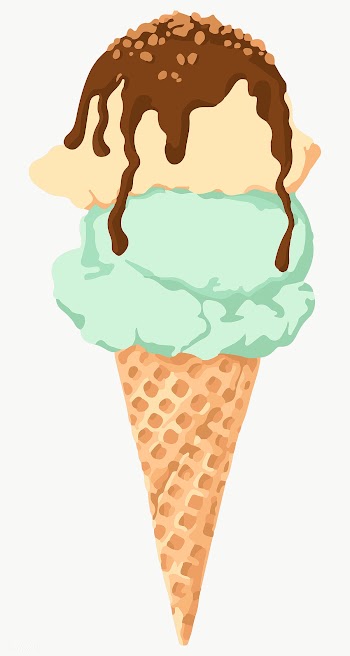 Vectorized ice cream scoops in a cone sticker overlay design element  | Free  transparent png - 2361585