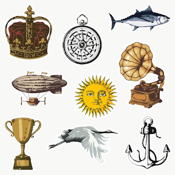 Vectorized object sticker with a white border set | Free  transparent png - 2365044