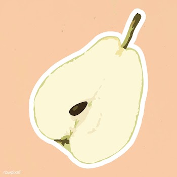 Vectorized pear sticker overlay with white border design resource | Free  vector - 2361301