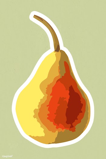 Vectorized pear sticker overlay with white border design resource | Free  vector - 2361309