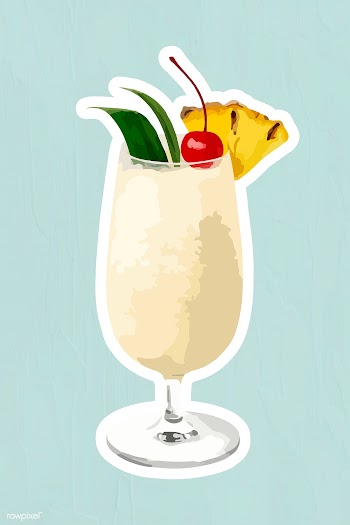 Vectorized Pina Colada sticker with a white border | Free  vector - 2361280