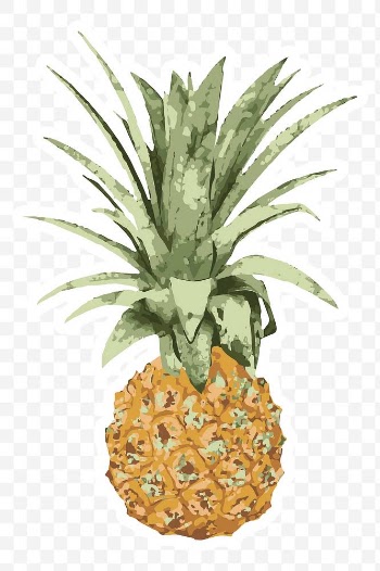 Vectorized pineapple sticker with white border | Free  transparent png - 2345773