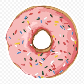 Vectorized pink glazed donut sticker with white border design element | Free  transparent png - 2345779