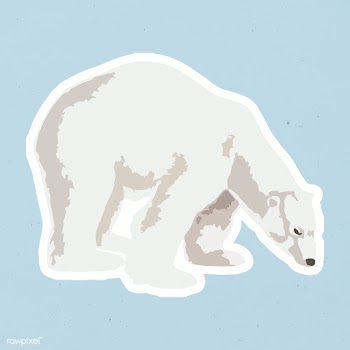 Vectorized polar bear sticker overlay with a white border on a pastel .. | Free  vector - 2361217