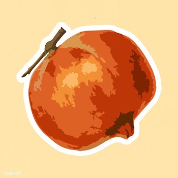 Vectorized pomegranate sticker overlay with a white border design elem.. | Free  vector - 2361224