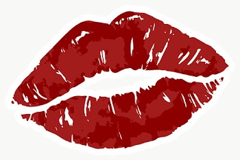 Vectorized red lips sticker with a white border | Free  transparent png - 2361564