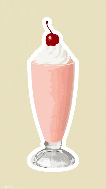 Vectorized Strawberry milkshake with a maraschino cherry | Free  vector - 2361262