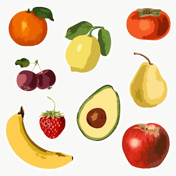 Vectorized tropical fruit sticker collection design elements  | Free  transparent png - 2368163