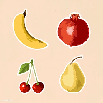 Vectorized tropical fruit sticker collection design elements  | Free  vector - 2366567