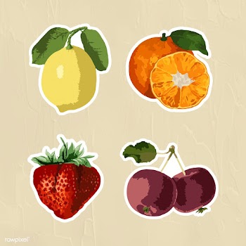 Vectorized tropical fruit sticker collection design elements  | Free  vector - 2366657