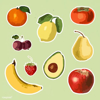 Vectorized tropical fruit sticker collection design elements  | Free  vector - 2368158