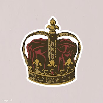 Vectorized vintage crown sticker with a white border | Free  vector - 2354353
