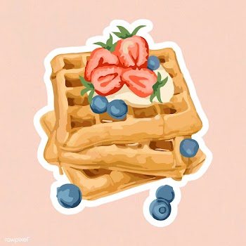 Vectorized waffles topped with berries sticker overlay with a white bo.. | Free  vector - 2361291