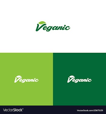 Vegan brand text creative business logo design vector image