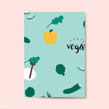 Vegan green pattern card vector | Free stock vector - 537936