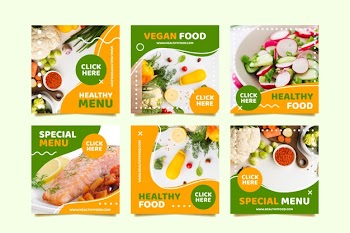 Vegan menu social media post Free Vector