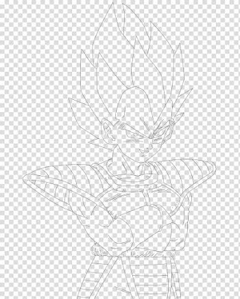 Vegeta LINE ART, Dragon Ball Vegeta sketch illustration transparent background PNG clipart