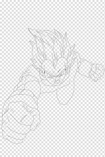 Vegeta Line Art, Dragonball Vegeta drawing transparent background PNG clipart