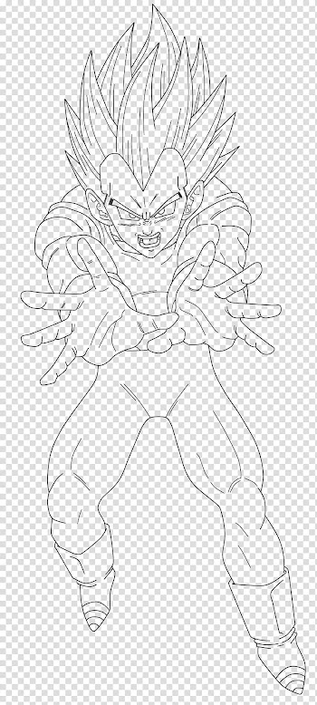 Vegeta SSJ LINE ART, Dragon Ball Z Vegeta illustration transparent background PNG clipart