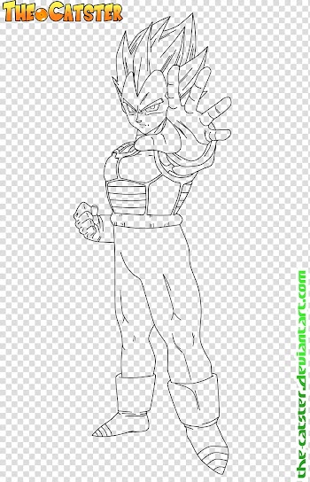 Vegeta ssj line art transparent background PNG clipart