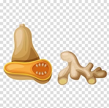 Vegetable Cartoon Illustration, Ginger pumpkin transparent background PNG clipart