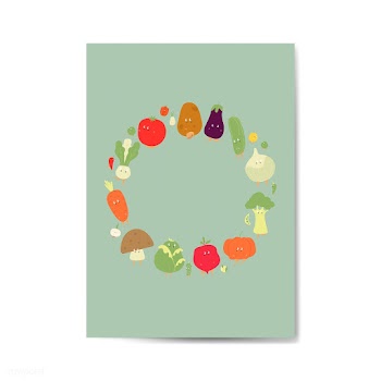 Vegetable cartoons frame on greeting card vec.. | Free stock vector - 538558