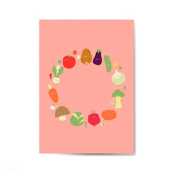 Vegetable cartoons frame on greeting card vec.. | Free stock vector - 538565