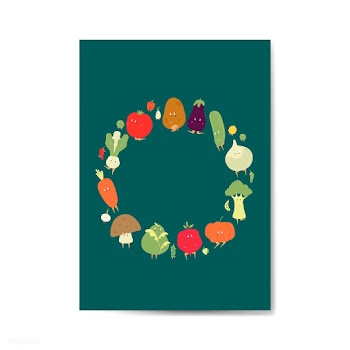 Vegetable cartoons frame on greeting card vec.. | Free stock vector - 538593