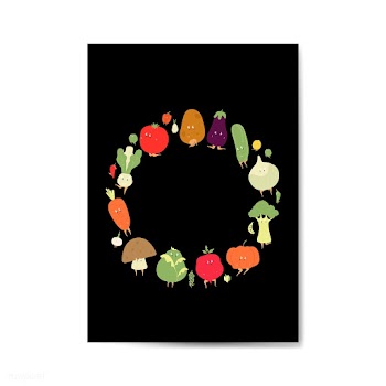 Vegetable cartoons frame on greeting card vec.. | Free stock vector - 538600