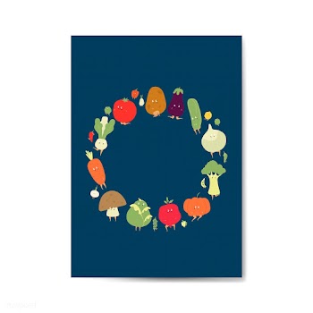Vegetable cartoons frame on greeting card vec.. | Free stock vector - 538638