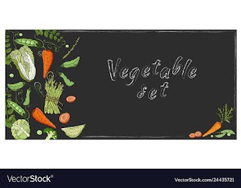 Vegetable set carrots cabbage peas asparagus on vector image