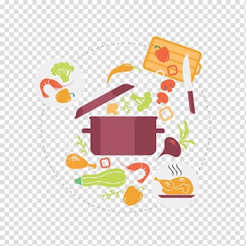 Vegetables and cooking pot illustration, Cooking Vegetable Food Icon, creative flat cooking transparent background PNG clipart