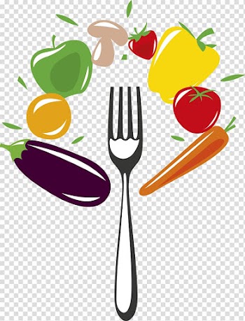Vegetables and fork illustration, Healthy diet Logo Food Eating, vegetables transparent background PNG clipart