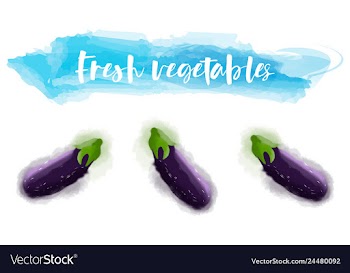 Vegetables food watercolor vector image