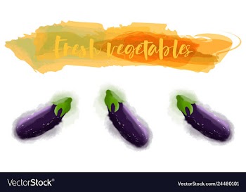 Vegetables food watercolor vector image