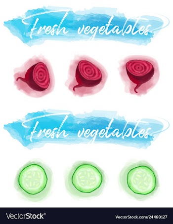 Vegetables food watercolor vector image